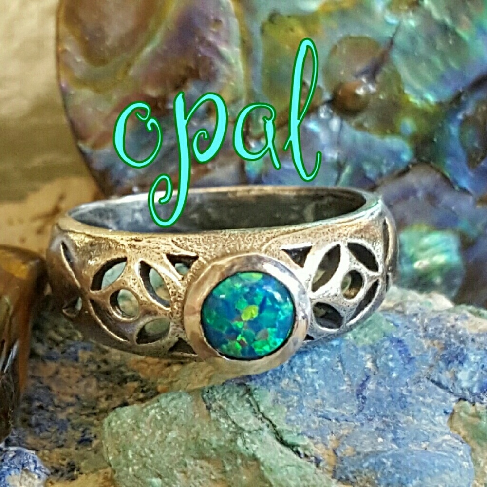 Opal Ring Sterling Silver